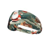Christmas Village Sports Headband For Men Women Tennis Sweat Band For Workout Sports Headbands Elastic For Running