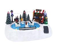 Christmas Village Tabletop Hockey Skating Rink - Pre-lit Winter Snow Village - Perfect Addition to Your Christmas Indoor Home Decorations - Great Centerpiece for Your Collection (Paddle Boat)