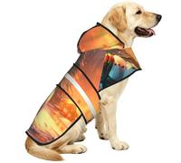 Christmas Village Waterproof Dog Raincoat And Rain Jacket For Small Medium Large Dogs With Reflective Stripes And Adjustable Belly Strap