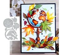 Christmas Vintage Globe Maple Leaf Greeting Card Metal Die Cuts,Sunflower Flower Leaf Cutting Dies Cut Stencils DIY Scrapbooking Decorative Embossing Paper Scrapbooking Card Making