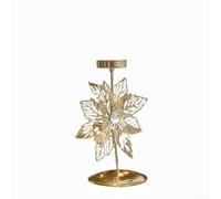 Christmas vintage style iron candle holder with snowflake and tree details, suitable for decorative use at parties and creating cozy festive lighting (Flowers)