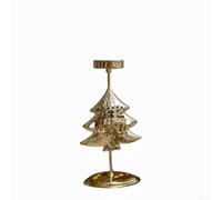 Christmas vintage style iron candle holder with snowflake and tree details, suitable for decorative use at parties and creating cozy festive lighting (Christmas trees)