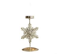 Christmas vintage style iron candle holder with snowflake and tree details, suitable for decorative use at parties and creating cozy festive lighting (Snowflakes)