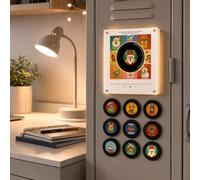 Christmas Vinyl Player Fridge Record NFC Magnetic Music Box Set | Customisable vinyl records music box with programmable songs and magnetic back, a space-saving fridge decor for music fans.