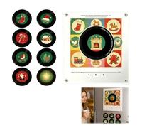 Christmas Vinyl Record Player Fridge Magnet with 9 NFC Music Discs | NFC Music Fridge Magnet, Retro Record Player Decor, Programmable Vinyl Sound Player, LED Light Up Xmas Gift