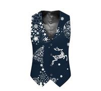 Christmas Waistcoat Mens, Vest Festival Christmas Uk Happy Santa Claus Xmas Vests Men's Vest Waistcoats V Neck Sleeveless Slim Fit Xmas Waistcoat Christmas Coat Xmas Suit Vest Set