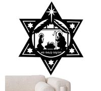Christmas Wall Art Nativity Scene | Metal Silhouette Nativity Scene Sign | Fade Resistant Religious Figures Crafts Statue Decoration for Christmas in Church Home