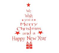 Christmas Wall Decals Wall Stickers We Wish You Merry Christmas and A Happy New Year Window Sticker Letter Tree Design Wall 1set