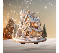Christmas Wall Decorations Christmas Cookies Snow Acrylic Holiday Party Outdoor Garden Floor Decoration Beautification Props (Khaki, 30cm)