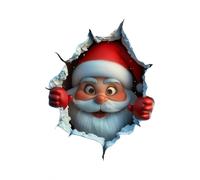 Christmas Wall Decorations Indoor Funny Father Christmas Breaks Through The Wall Window Stickers Door Stickers for Interior Doors (A-3)