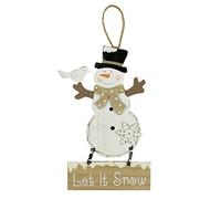 Christmas Wall Hanging Snowman Plaque Merry Christmas Decoration - let it Snow