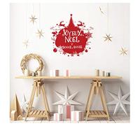 Christmas Wall Sticker | Wall Art Christmas Ball"Merry Christmas and Happy New Year" - Wall Decor Christmas Parties for Living Room Kitchen & Bedroom | 30 x 30 cm