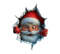 Christmas Wall Stickers | 3D Santa Claus Breakthrough Wall Decals | Breaking Santa Claus Wa-ll Stickers Peel and Stick | Funny Breaking Santas Sticker | Christmas Wa-ll Decor for Refrigerator Room