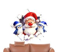 Christmas Wall Stickers | Cute Santa Claus in Cartoon Breaking | Christmas Floor Decals, for School Classroom Bedroom Christmas Parties Birthday Offices Home