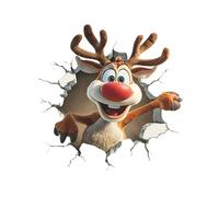 Christmas Wall Stickers - Funny Santa Claus Breaking Wall Stickers | 3D Visual Effects Decorative Christmas Window Glass Clings | Festive Window Decals for Home Decorations (C)