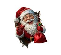 Christmas Wall Stickers | Santa Claus Stickers | Santa Through Wall Decal | Christmas Decorations Santas Breaking Brick Decal for Bedroom, Living Room, Home, Party Use