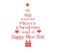 Christmas Wall Stickers We Wish You Merry Christmas Letter Tree Design Decals Window Stickers for Home Shop Xmas Party Holiday Decorations Red 1set