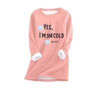 Christmas Warehouse Deals Clearance Fleece Lined Sweatshirt for Women UK With Pockets Winter Warm Cosy Thick Pullover Tops Plus Size Long Sleeve Crewneck Jumper Next Sale Clearance Womens