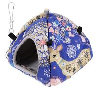 Christmas Warm Hamster Hideout Hanging Cotton Deer Pattern Small PET Nest | Indoor Play Space, Easy Hanging Setup, for Guinea Pig Owners and Mice, Festive Look