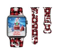 Christmas Watch Band Compatible with Apple Watch Bands 38mm 40mm 41mm,Christmas Reindeer Adjustable Soft Silicone Holiday Gifts Cute Snowman Printed Replacement Strap for iWatch Ultra SE 7 6 5 4 3 2 1