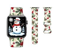 Christmas Watch Band Compatible with Apple Watch Bands 41mm 40mm 38mm,Cardinal Bird Adjustable Soft Silicone Christmas Cute Printed Replacement Strap for iWatch Ultra SE 8 7 6 5 4 3 2 1
