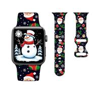 Christmas Watch Band Compatible with Apple Watch Bands 45mm 44mm 42mm,Christmas Santa Claus Adjustable Soft Silicone Christmas Cute Printed Replacement Strap for iWatch Ultra SE 8 7 6 5 4 3 2 1