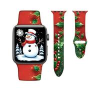 Christmas Watch Bands Compatible with Apple Watch 38mm 40mm 41mm,Christmas Gifts Breathable Soft Silicone Strap Smartwatch Replacement for watch SE & Series 8 7 6 5 4 3 2 1