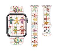 Christmas Watch Bands Compatible with Apple Watch for Woman Men 38mm 40mm 41mm 42mm 44mm 45mm 46mm 49mm Replacement Silicone Sport Strap for iWatch Series 11 10 9 8 7 6 5 4 Ultra 3 2 1 SE (44/45/46/49