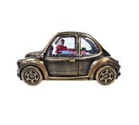 Christmas Water Spinner Car Santa Decoration White LEDs 20cm Gold