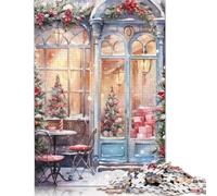 Christmas Watercolor Painting Puzzle DIY Game Premium Cardboard Jigsaw Puzzle for Women Men 1000pcs (75x50cm)