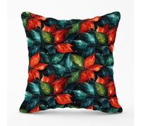 Christmas Watercolour Holly Leaf Outdoor Cushion Warren Reed - Designer Red 45cm x 45cm