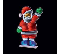 Christmas Waving Santa Infinity Mirror 60cm - Multicoloured 3D Double Sided LED Light Effect