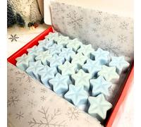 Christmas Wax Melt Gift Box - 24 Handcrafted Star-Shaped Soy Wax Melts - Winter Snow, Thai Lime & Mango, Blue Spring - Perfect Christmas Gifts for Home Fragrance Lovers (Blue Spring)