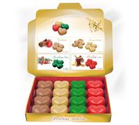 Christmas Wax Melts: 100 Hours Burn Time 16 x 6oz Heart Shaped Melts Presentation Gift Box, 4 pcs Mulled Wine, Christmas Tree, Gingerbread, Cinnamon