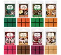 Christmas Wax Melts Wax Cubes, SNOWSEN Strong Winter Fragrance Soy Wax Cubes for Wax Warmer,Scented Wax Melts Gift Set, Apple Cinnamon, Gingerbread, Christmas Pudding and More, Wax Melts Tarts -8 Pack
