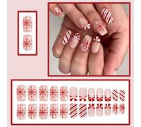 Christmas Wear Armor 24pcs 3D Christmas Cartoon Press On False Full-Cover Nails Claus/Snowflakes Santa New Cute Year V2B3 Nails