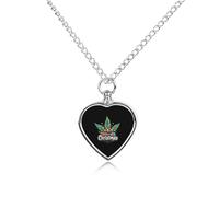 Christmas Weed Pet Urns Necklace Jewelry Metal Heart Pendant Memorial Necklaces for Ashes with Funnel Kit