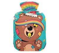 Christmas Weird Bear hot Bottle Water Bag with Soft Cover, 2L hot compresses for The Body for (Scenario), (Scenario), (Scenario)