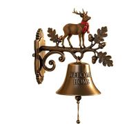 Christmas Welcome Door Bell,Vintage Welcome Doorbell,Santa Claus Reindeer Snowman Penguin Metal Welcome Doorbell Xmas Indoor Hanging Bells for Home Decor (Reindeer)
