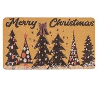 Christmas Welcome Doormat for Winter Outdoor - Snowflake Pine Coir Door Mat with Backing Anti-Slip Holiday Home Decor(30 x 17 Inches) (Tree and Star)