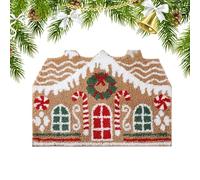 Christmas Welcome Mat - Christmas Outdoor Gingerbread House Rug,Winter Holiday Doormat for Porch Kitchen Bedroom Living Room Bathroom Shower Floor Home Decor