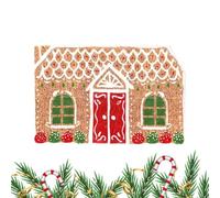 Christmas Welcome Mat, Gingerbread House Christmas Front Door Mat, Winter Holiday Doormat for Porch Kitchen Bedroom Living Room Bathroom Shower Floor Home Decor