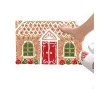 Christmas Welcome Mat - Gingerbread House Door Mat - Winter Holiday Soft Area Rug for Entryway Porch Indoor Shower Floor Home Kitchen Living Room Bedroom Decor