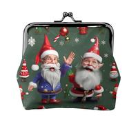 Christmas Whimsical Dwarfs small wallets woman,wallets for women,coin purse for women,small womens wallet,with zipper and kiss lock, Black, One Size, Art Deco