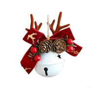 Christmas White Bow Antler Bells for Tree and Home Decoration, Solid Iron Construction, Creating Festive Atmosphere with Charming Sound (red)