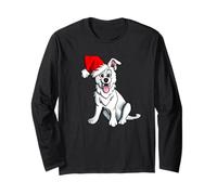 Christmas White German Shepherd Puppy Santa Hat Long Sleeve T-Shirt