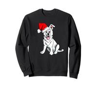 Christmas White German Shepherd Puppy Santa Hat Sweatshirt