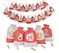 Christmas Whitefish - Christmas Linen Treatment - 24 Days Countdown Burla Rustic Cute Christmas Cool Christmas Burla with 32.8 Feet Rope for Holidays
