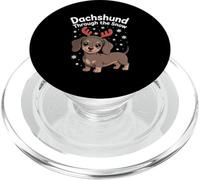 Christmas Wiener Dog Reindeer Dachshund Through The Snow PopSockets PopGrip for MagSafe