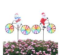 Christmas Wind Spinners, Garden Wind Spinner Stakes, 2 Pcs Waterproof Garden Wind Spinners for Outdoor, Yard Christmas Decorations, Yard Decorations, Garden Stake